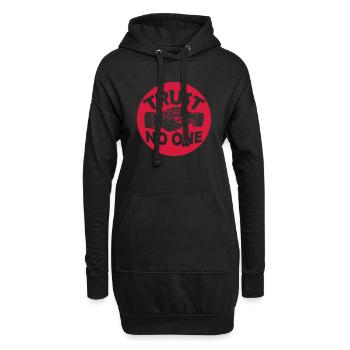 trust no one Zitat - Hoodie-Kleid - Schwarz - Vorne
