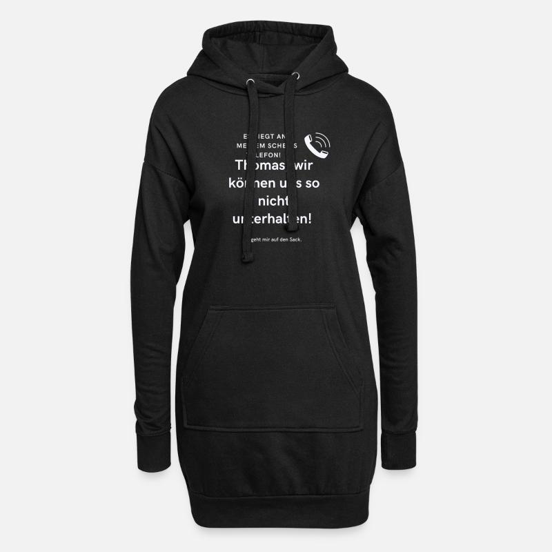 Thomas, wir können uns so nicht unterhalten! - Hoodie-Kleid - Schwarz