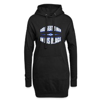 God Created Man - Hoodie Dress - black - Front