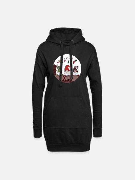 Weihnachten - Hoodie-Kleid - Schwarz