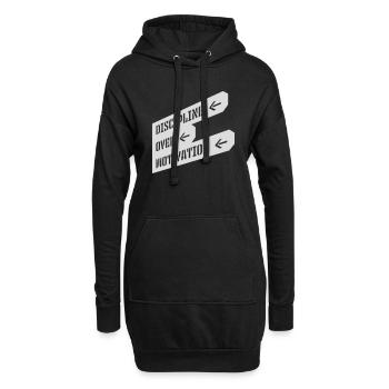 discipline over motivation Zitat - Hoodie-Kleid - Schwarz - Vorne
