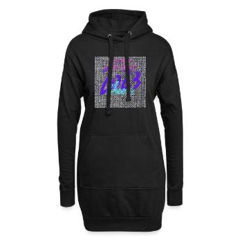 Frohes neues Jahr 2023 - Hoodie-Kleid - Schwarz - Vorne