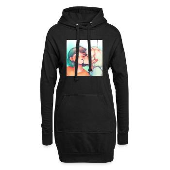 LGBT Queer Kuss 🌈🌈 - Hoodie-Kleid - Schwarz - Vorne