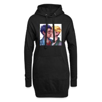 LGBT Queer Kuss 🌈🌈 - Hoodie-Kleid - Schwarz - Vorne