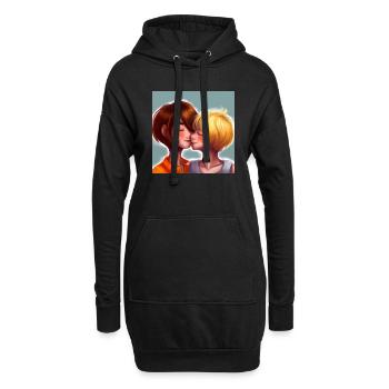 LGBT Queer Kuss 🌈🌈 - Hoodie-Kleid - Schwarz - Vorne