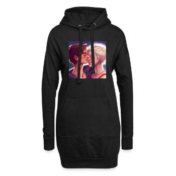 LGBT Queer Kuss 🌈🌈 - Hoodie-Kleid - Schwarz - Vorne