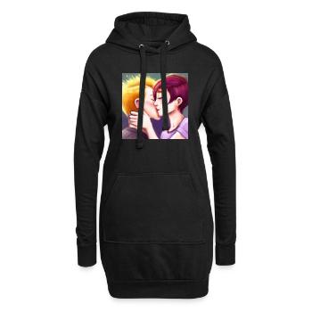 LGBT Queer Kuss 🌈🌈 - Hoodie-Kleid - Schwarz - Vorne