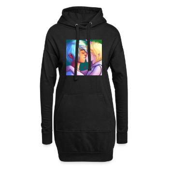 LGBT Queer Kuss 🌈🌈 - Hoodie-Kleid - Schwarz - Vorne