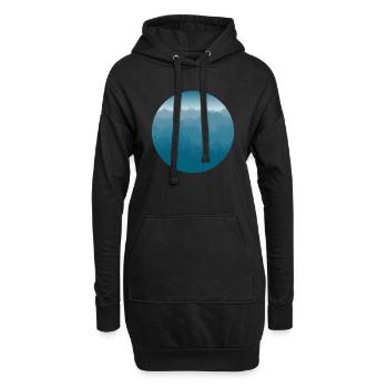 Landschaft in Blau - Hoodie-Kleid - Schwarz - Vorne