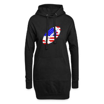 Drapeau de ballon de football américain - Sweat-shirt à capuche long Femme - noir - Devant