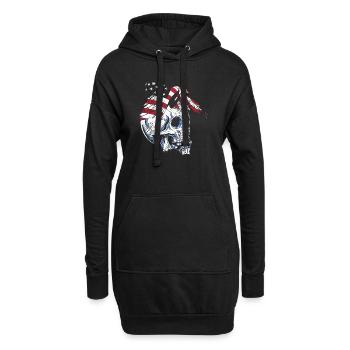 skull eagle - Hoodie-Kleid - Schwarz - Vorne