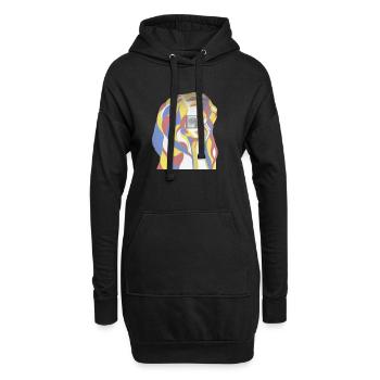 Frau Abstrakt - Hoodie-Kleid - Schwarz - Vorne
