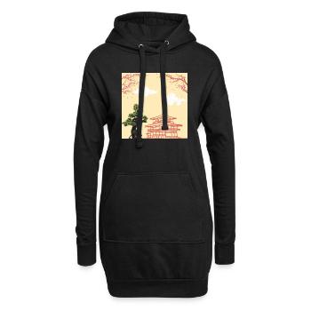 Nihon no jinja - Temple Japonais - Sweat-shirt à capuche long Femme - noir - Devant