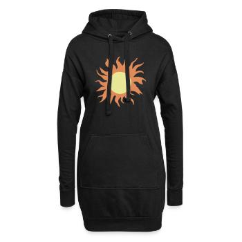 Sonne Sommer Aquarell Natur Strand Himmel Vektor - Hoodie-Kleid - Schwarz - Vorne