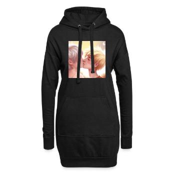 LGBT Queer Kuss 🌈🌈 - Hoodie-Kleid - Schwarz - Vorne