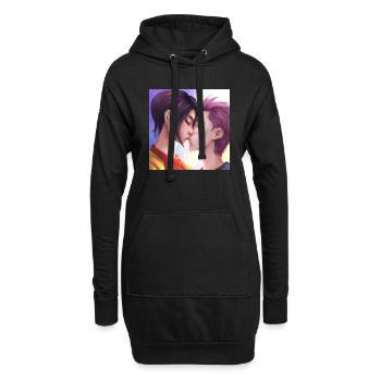 LGBT Queer Kuss 🌈🌈 - Hoodie-Kleid - Schwarz - Vorne