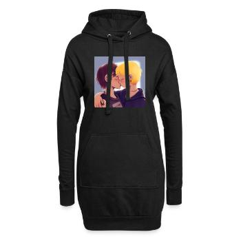 LGBT Queer Kuss 🌈🌈 - Hoodie-Kleid - Schwarz - Vorne