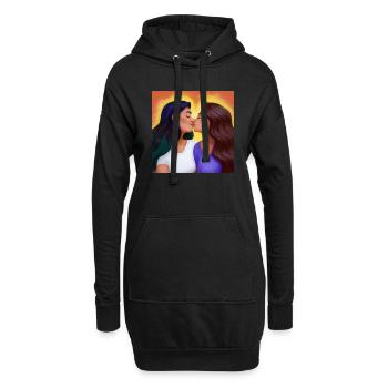 LGBT Queer Kuss 🌈🌈 - Hoodie-Kleid - Schwarz - Vorne