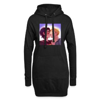 LGBT Queer kiss 🌈🌈 - Hoodie Dress - black - Front