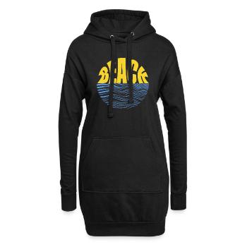 Beach Wave T-Shirt Design - Hoodie-Kleid - Schwarz - Vorne