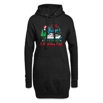 Oh Ship! It´s A Family Christmas Trip - Hoodie-Kleid - Schwarz - Vorne