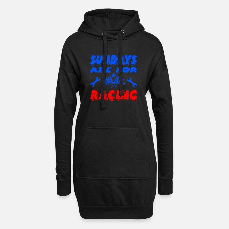 Auto - Hoodie-Kleid - Schwarz