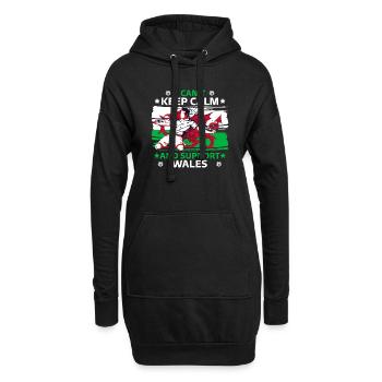 rester calme et soutenir le Pays de Galles - Sweat-shirt à capuche long Femme - noir - Devant