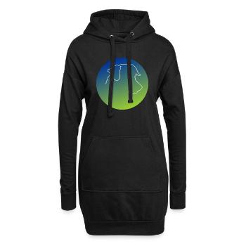 Jack Russel Terrier günblau - Hoodie-Kleid - Schwarz - Vorne