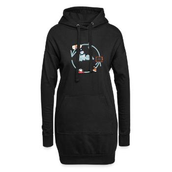 L’hiver arrive - Sweat-shirt à capuche long Femme - noir - Devant