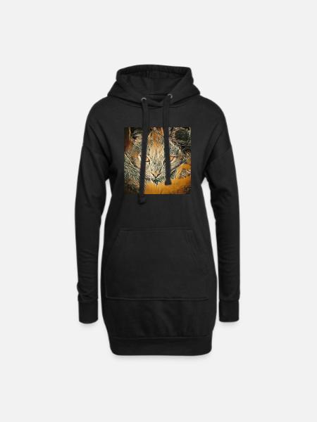 Lohfarben - Hoodie-Kleid - Schwarz