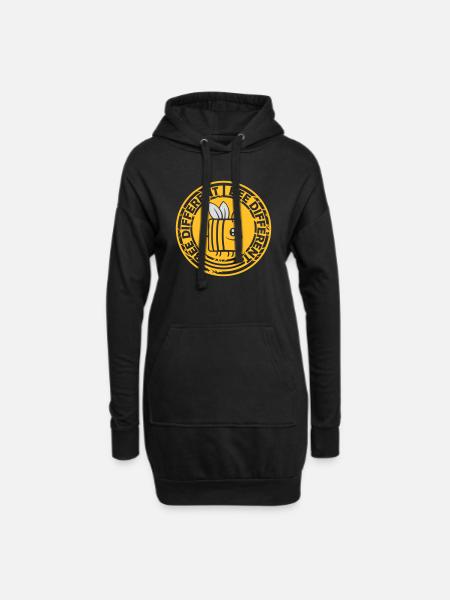 bee different Spruch Zitat - Hoodie-Kleid - Schwarz