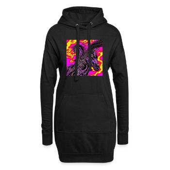 Abstrakte Darstellung eines Pferdes - Hoodie-Kleid - Schwarz - Vorne