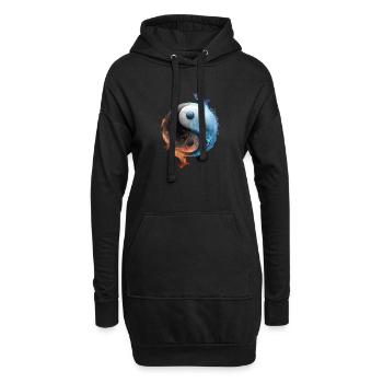 Ying et Yang Feu et glace en équilibre - Sweat-shirt à capuche long Femme - noir - Devant