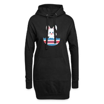 A cute easter rabbit egg - Hoodie Dress - black - Front