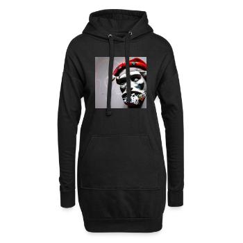 Moderne Kunst - Hoodie-Kleid - Schwarz - Vorne