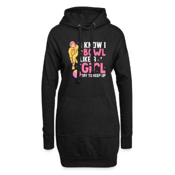 Je sais que je joue au bowling comme une fille essaie de garder Bowler Te - Sweat-shirt à capuche long Femme - noir - Devant