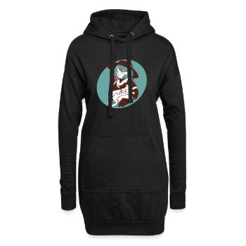 Witch with Heteroscodra Maculata / Marble Bird Spider - Hoodie Dress - black - Front