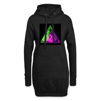 Trippy Neon Sign Triangle Abstract Artwork - Hoodie-Kleid - Schwarz - Vorne