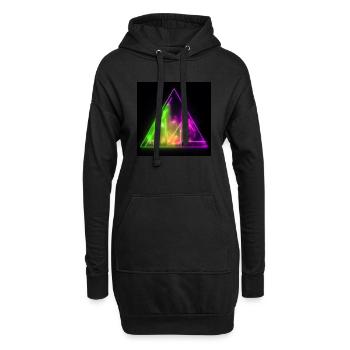 Abstract neon lights triangle cityscape design - Hoodie-Kleid - Schwarz - Vorne