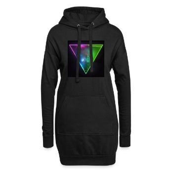 Triangle cityscape Tokio neon lights at night - Hoodie-Kleid - Schwarz - Vorne