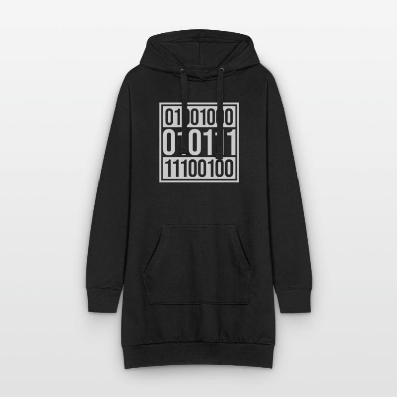 Langage de programme de code binaire Sweat-shirt à capuche long Femme
