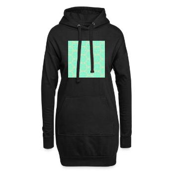 Chinesisches Muster - Hoodie-Kleid - Schwarz - Vorne