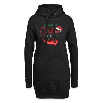 Tout ce que je veux pour Noël, c’est vous les couples de Noël - Sweat-shirt à capuche long Femme - noir - Devant