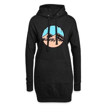 Sternenhimmel Berge - Hoodie-Kleid - Schwarz - Vorne