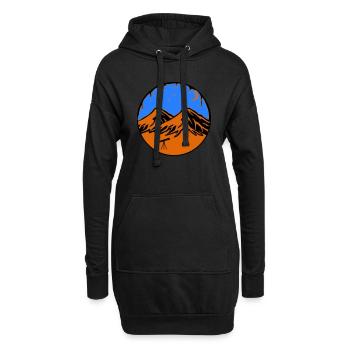 Sternenhimmel Berge - Hoodie-Kleid - Schwarz - Vorne