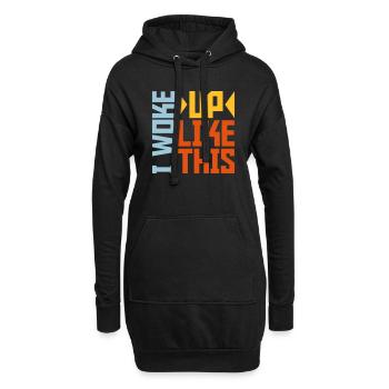 woke up like this - Hoodie-Kleid - Schwarz - Vorne