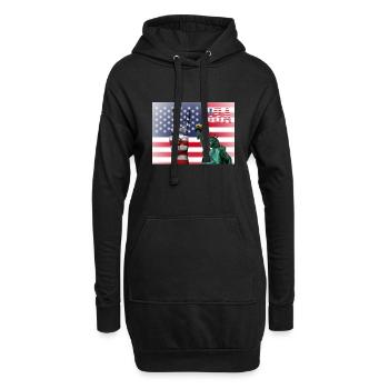 USA, Freiheitsstatue - Hoodie-Kleid - Schwarz - Vorne