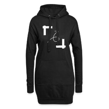 Pfeil parallel Ecke - Hoodie-Kleid - Schwarz - Vorne