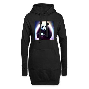 Ein Panda für jedes Herz - Hoodie-Kleid - Schwarz - Vorne