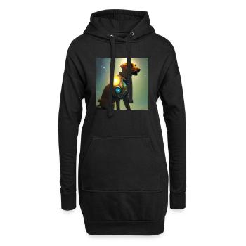 Le chien de l’univers - Sweat-shirt à capuche long Femme - noir - Devant